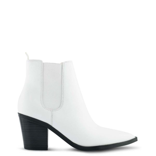 Nine West Wyllis Block Heel White Ankle Boots | South Africa 06L79-3W07